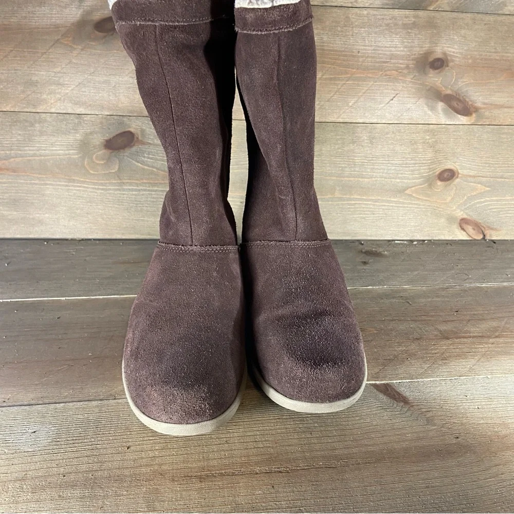 Crocs Adela womens size 5 shoes brown suede pull on lined snow boots